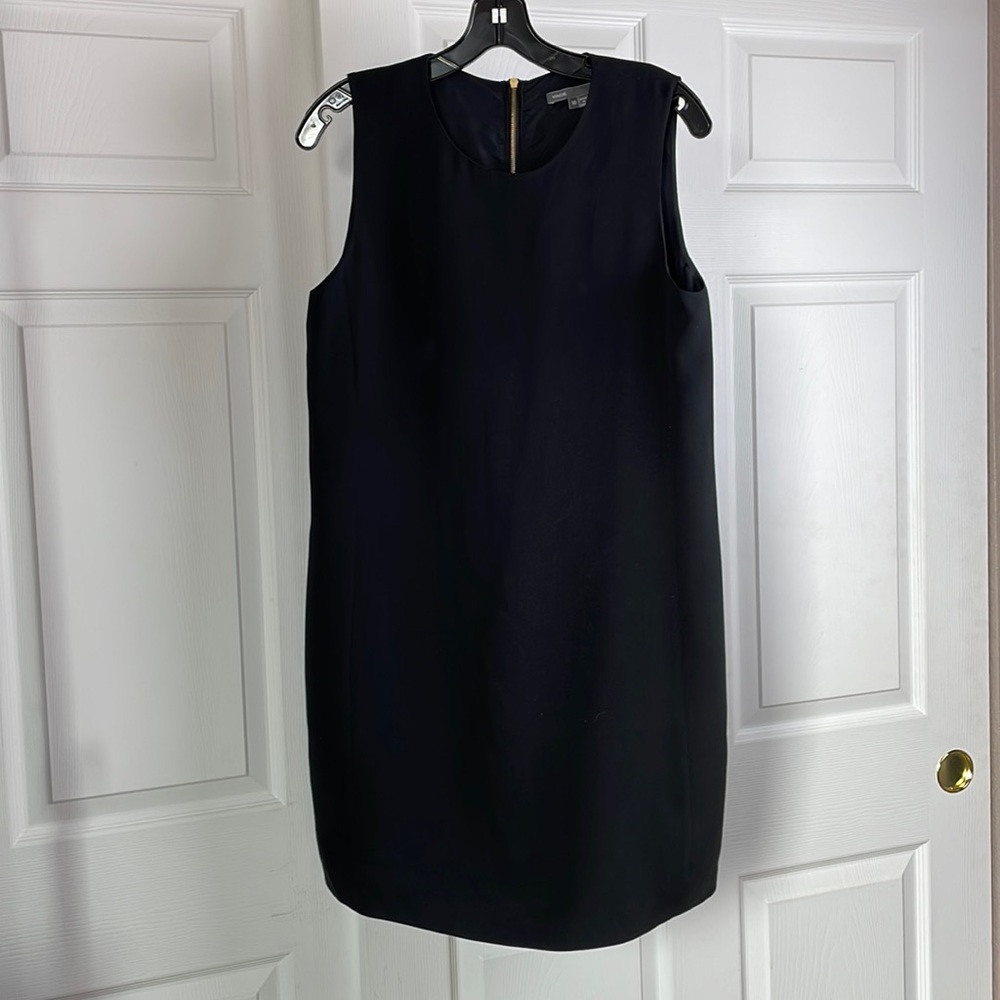 Vince. Black Mini Scoop Neck Dress